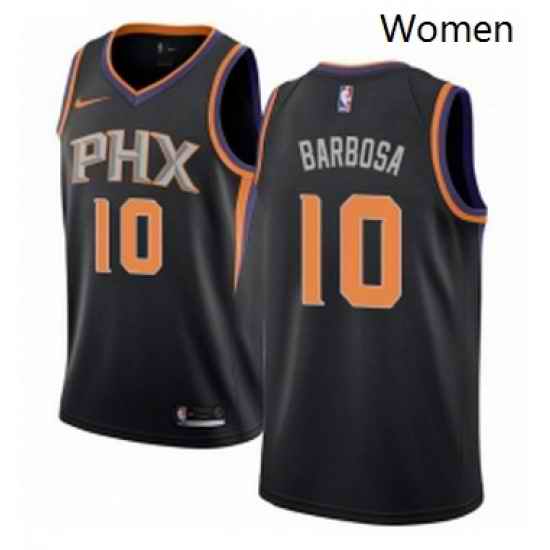 Womens Nike Phoenix Suns 10 Leandro Barbosa Authentic Black Alternate NBA Jersey Statement Edition